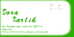 dora karlik business card